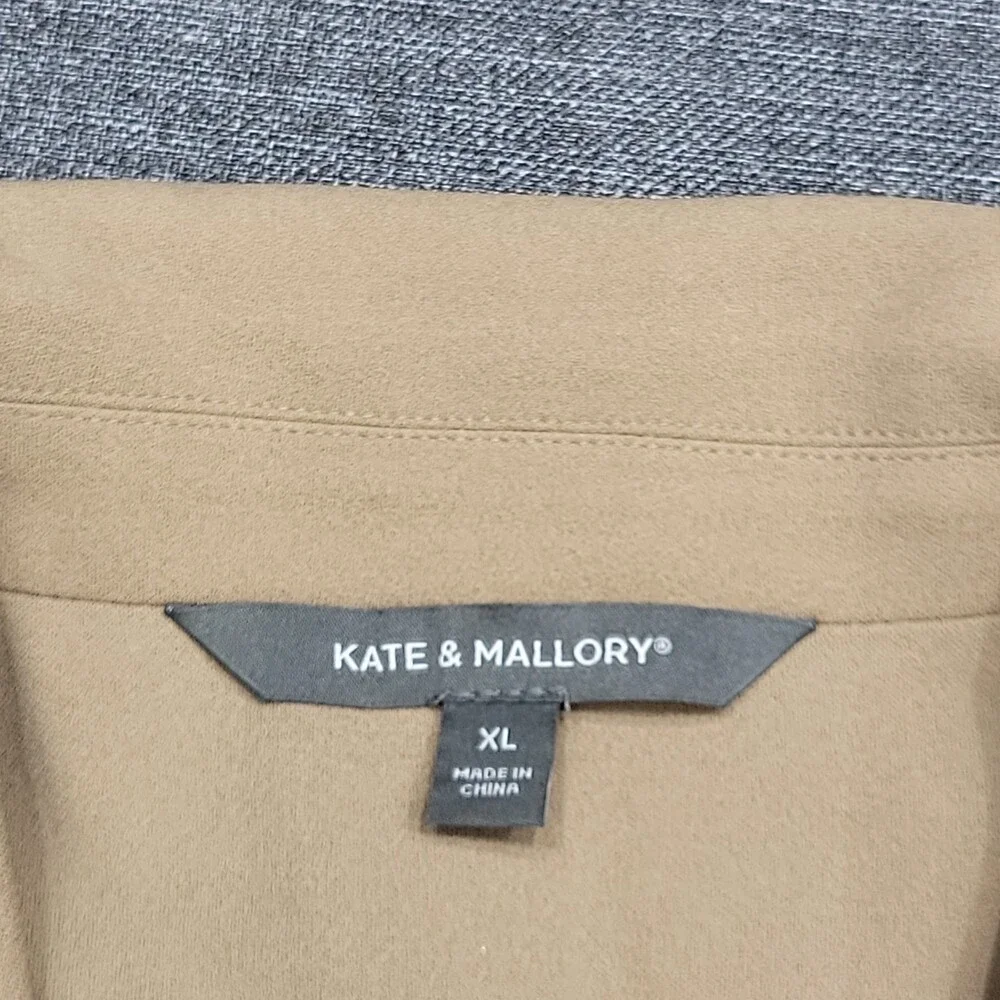 Kate & Mallory Womens Tan Dressy Work Office Business Casual Vest Size XL